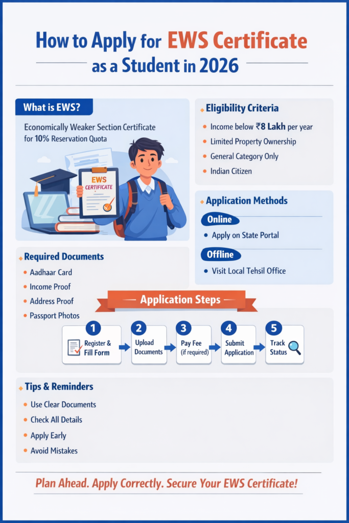 How to Apply for EWS Certificate as a Student in 2026 – Complete Step-by-Step Guide